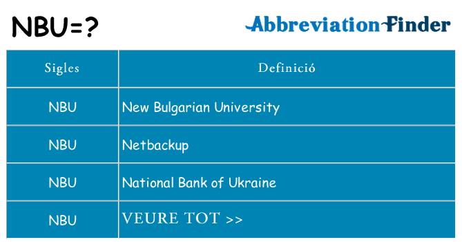 Què representen nbu