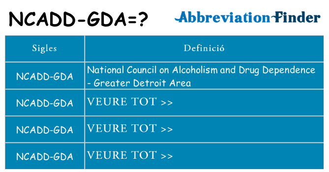 Què representen ncadd-gda
