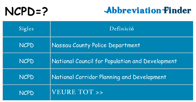 Què representen ncpd