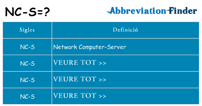 Què representen nc-s