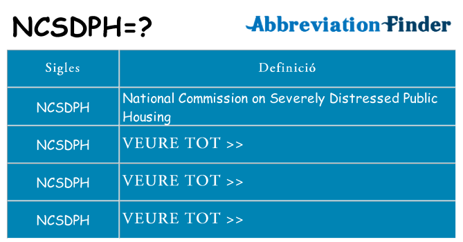Què representen ncsdph