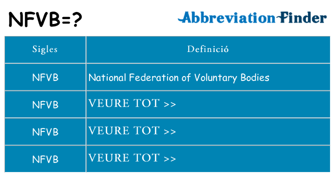 Què representen nfvb