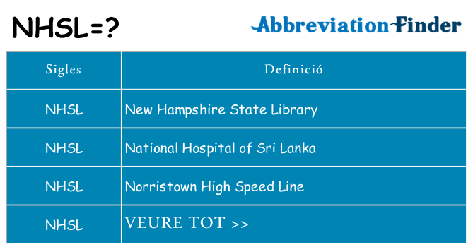 Què representen nhsl