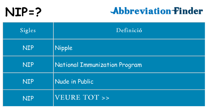 Què representen nip