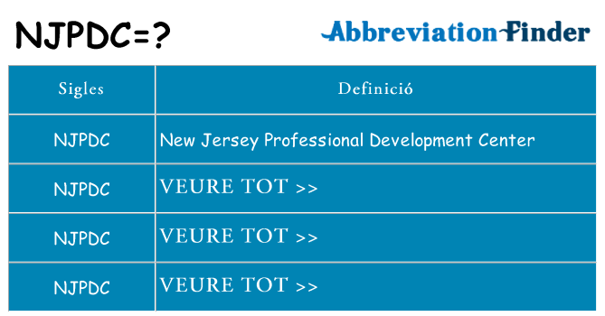 Què representen njpdc