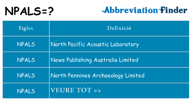 Què representen npals