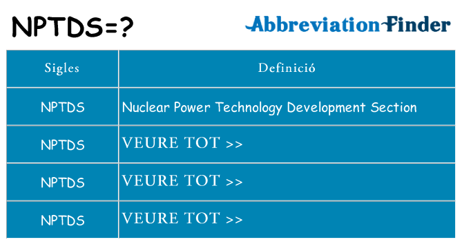 Què representen nptds