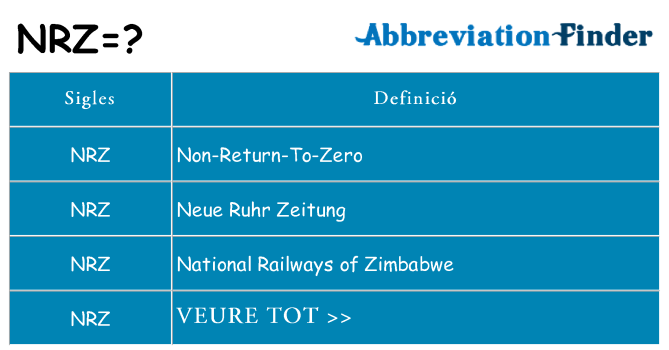 Què representen nrz