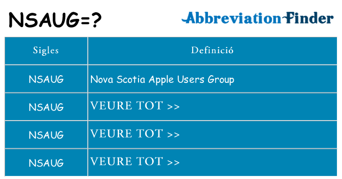 Què representen nsaug