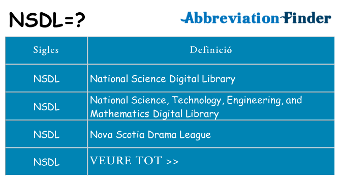 Què representen nsdl