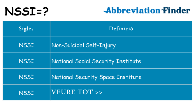 Què representen nssi