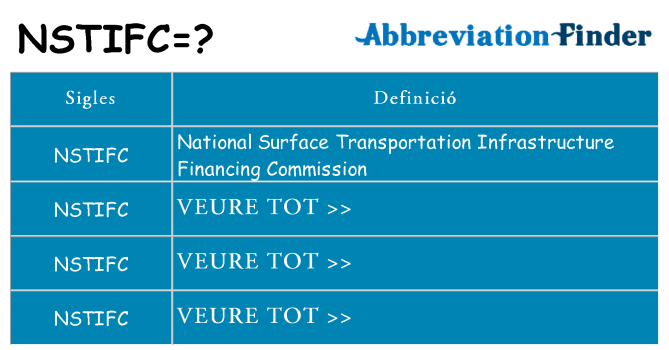 Què representen nstifc
