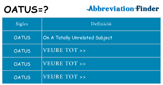 Què representen oatus