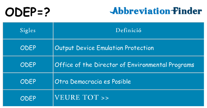 Què representen odep