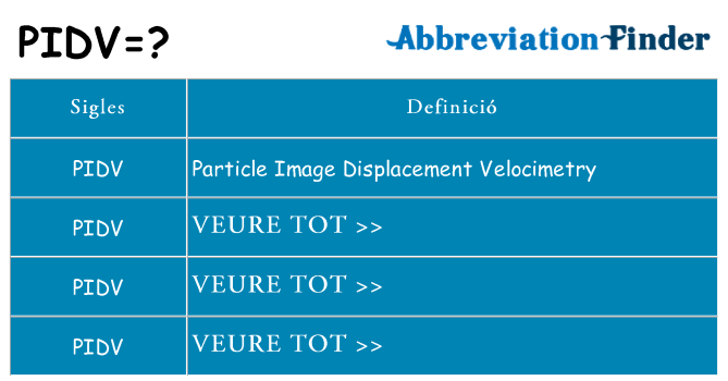 Què representen pidv