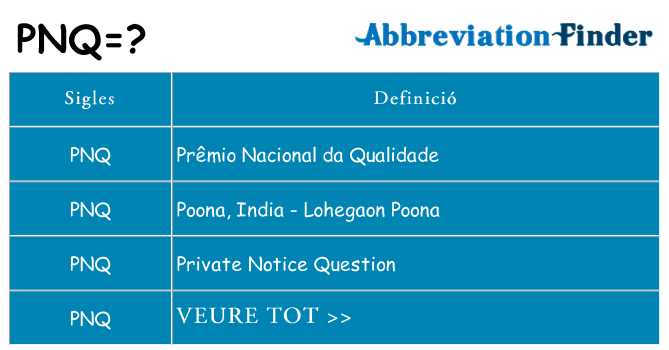 Què representen pnq