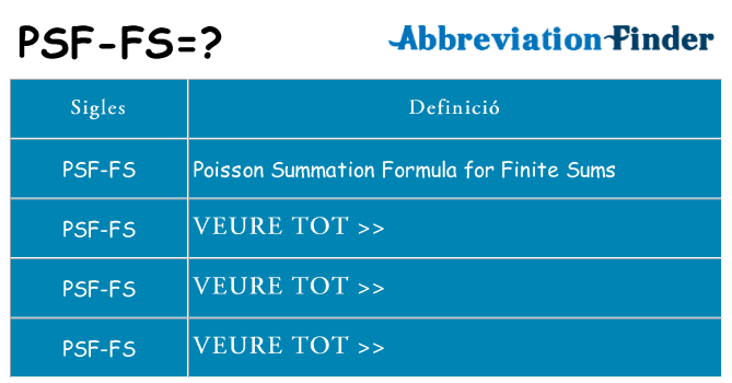 Què representen psf-fs