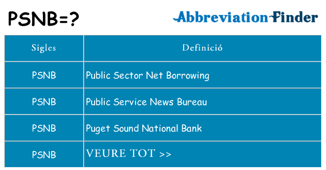 Què representen psnb