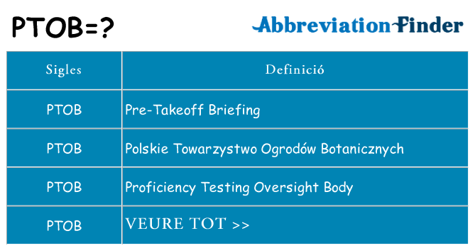 Què representen ptob