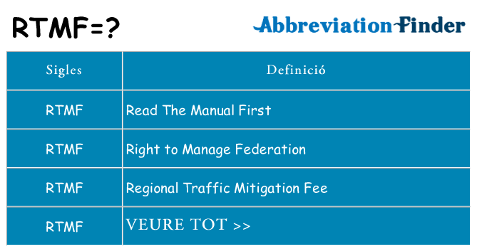 Què representen rtmf