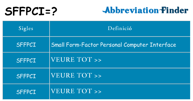 Què representen sffpci