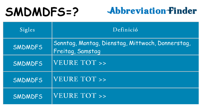 Què representen smdmdfs