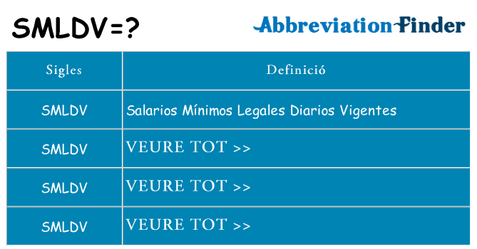 Què representen smldv