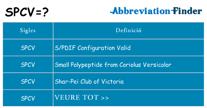 Què representen spcv