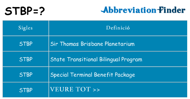 Què representen stbp
