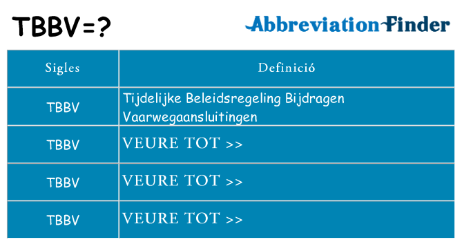 Què representen tbbv