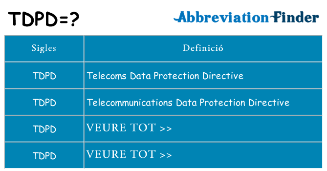 Què representen tdpd