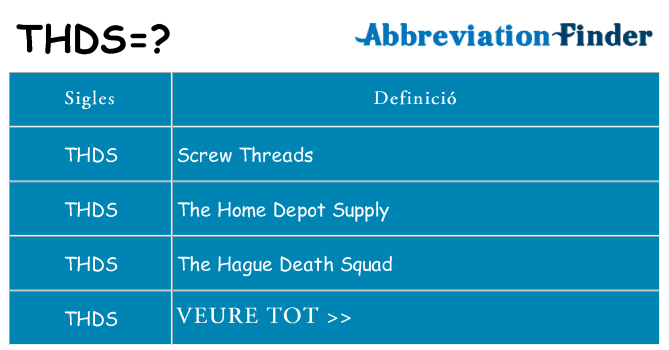 Què representen thds