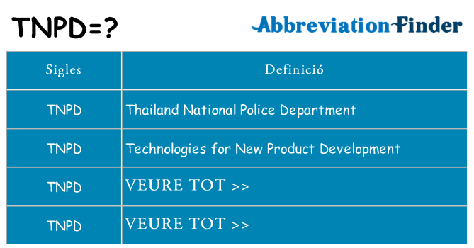 Què representen tnpd