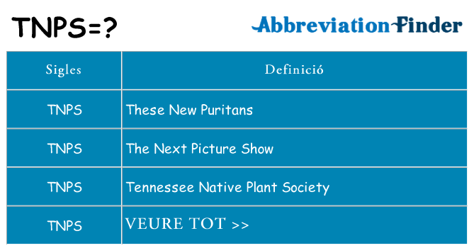 Què representen tnps