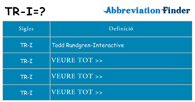 Què representen tr-i