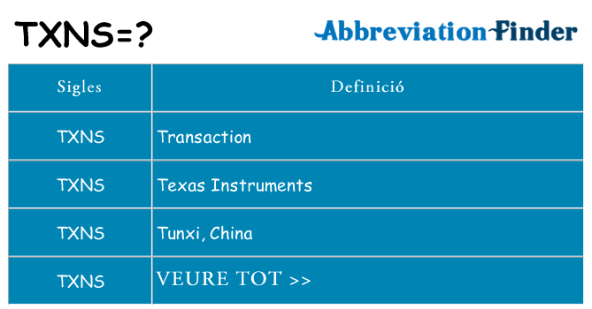 Què representen txns