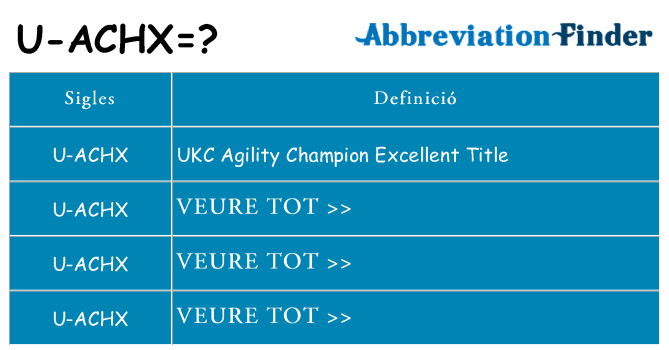 Què representen u-achx