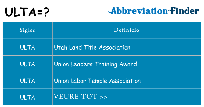 Què representen ulta