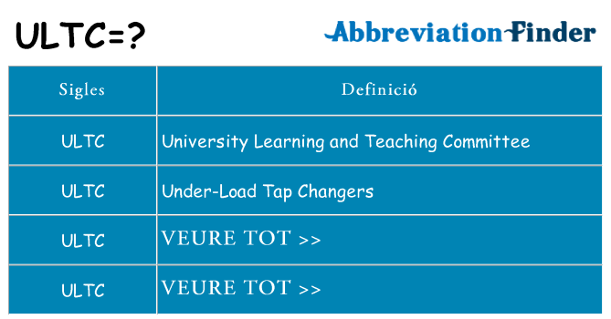 Què representen ultc