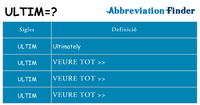 Què representen ultim