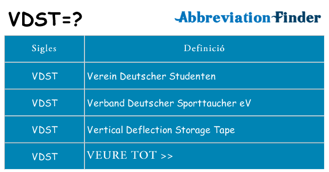 Què representen vdst