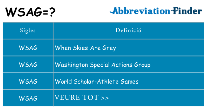 Què representen wsag