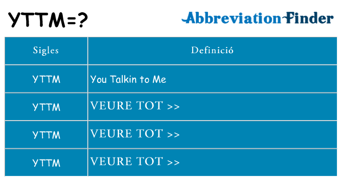 Què representen yttm