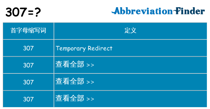 307 代表什么