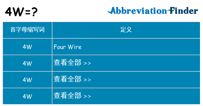 4w 代表什么