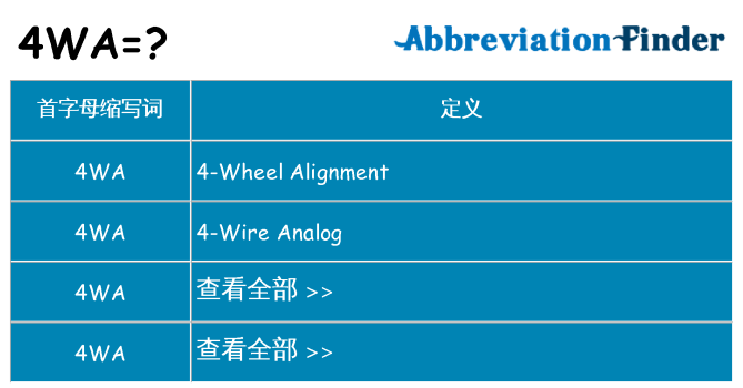 4wa 代表什么