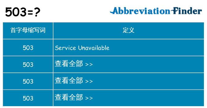 503 代表什么