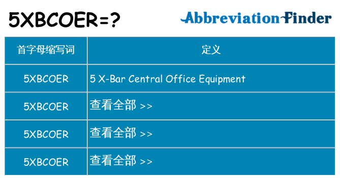 5xbcoer 代表什么