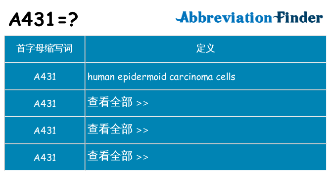 a431 代表什么