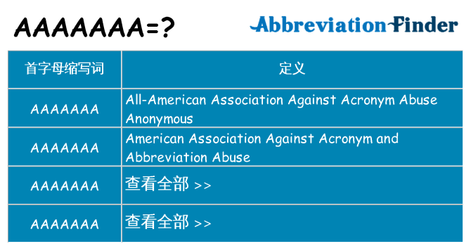 aaaaaaa 代表什么